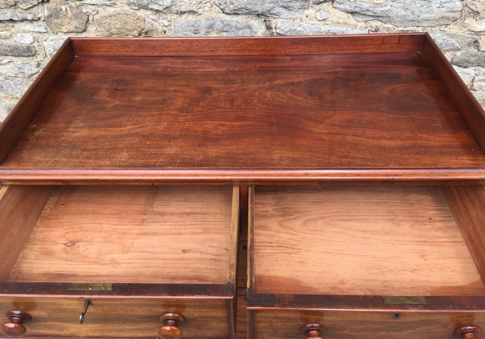 Antique Victorian Mahogany Chest of Drawers with Gallery View XII
