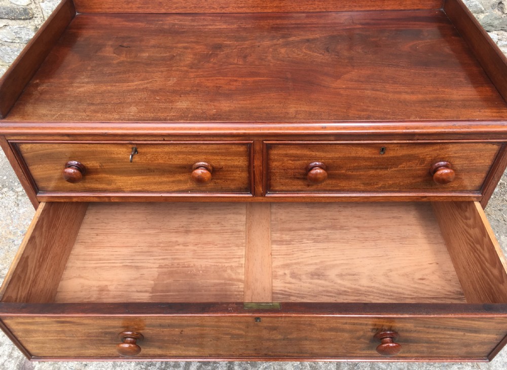 Antique Victorian Mahogany Chest of Drawers with Gallery View XIII