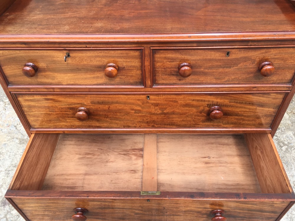 Antique Victorian Mahogany Chest of Drawers with Gallery View XIV