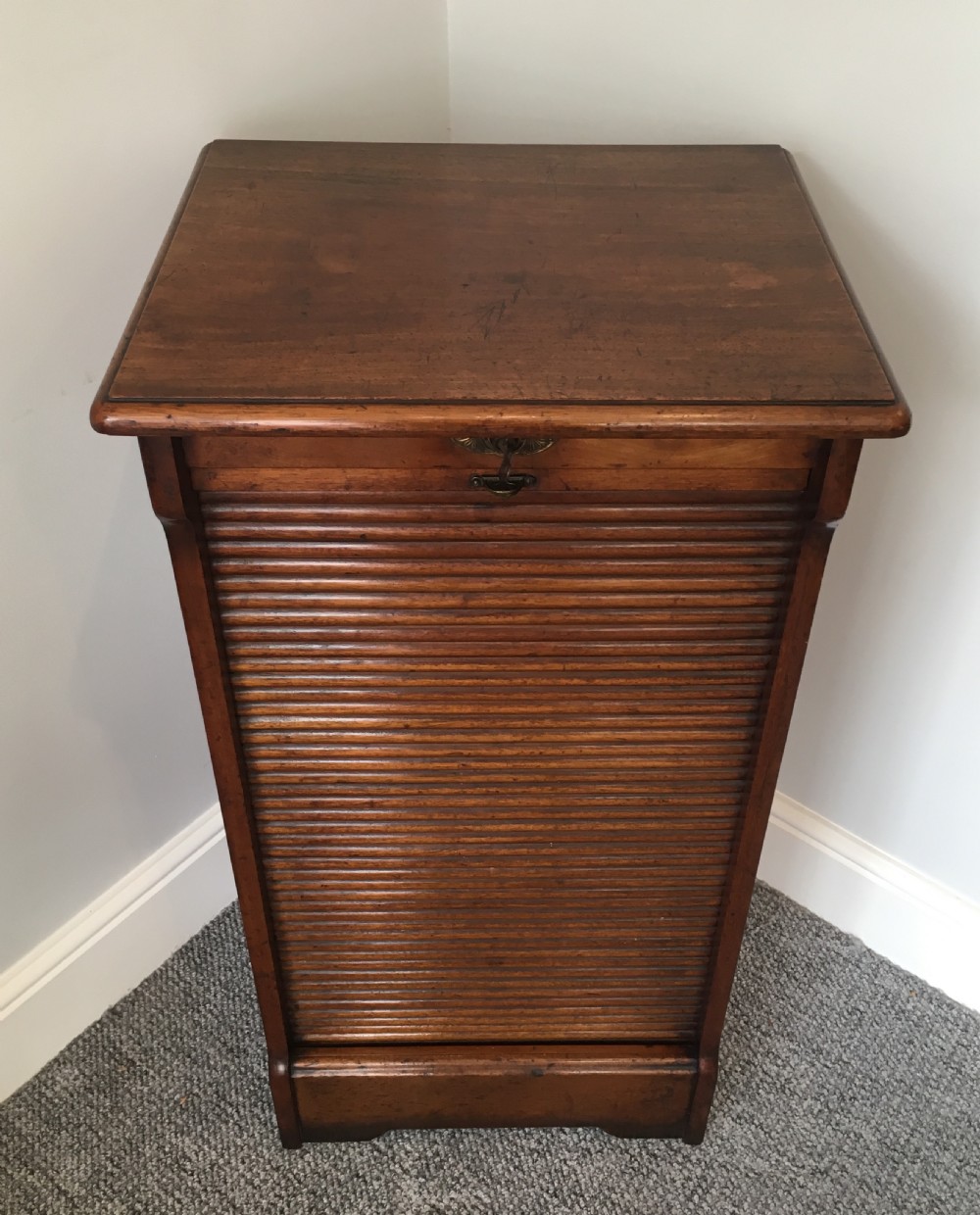 Antique Mahogany Tambour Fronted Filing Cabinet View III
