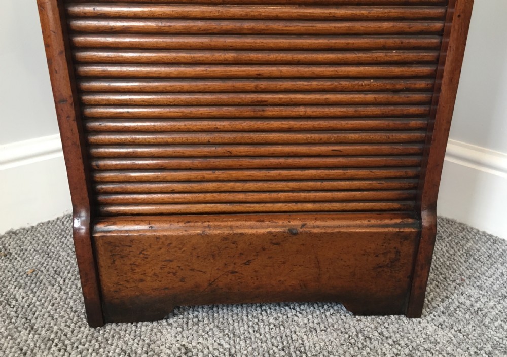 Antique Mahogany Tambour Fronted Filing Cabinet View VIII