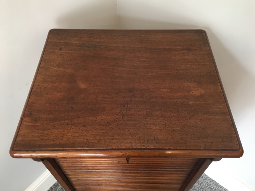 Antique Mahogany Tambour Fronted Filing Cabinet View XIV