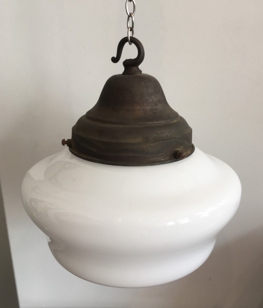 Antique Opaline Glass Pendant Light View III