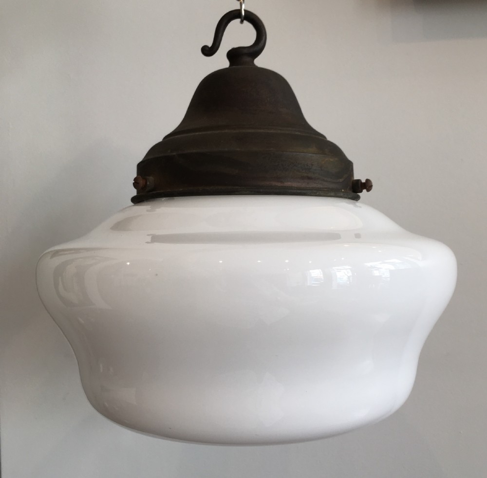 Antique Opaline Glass Pendant Light View IV