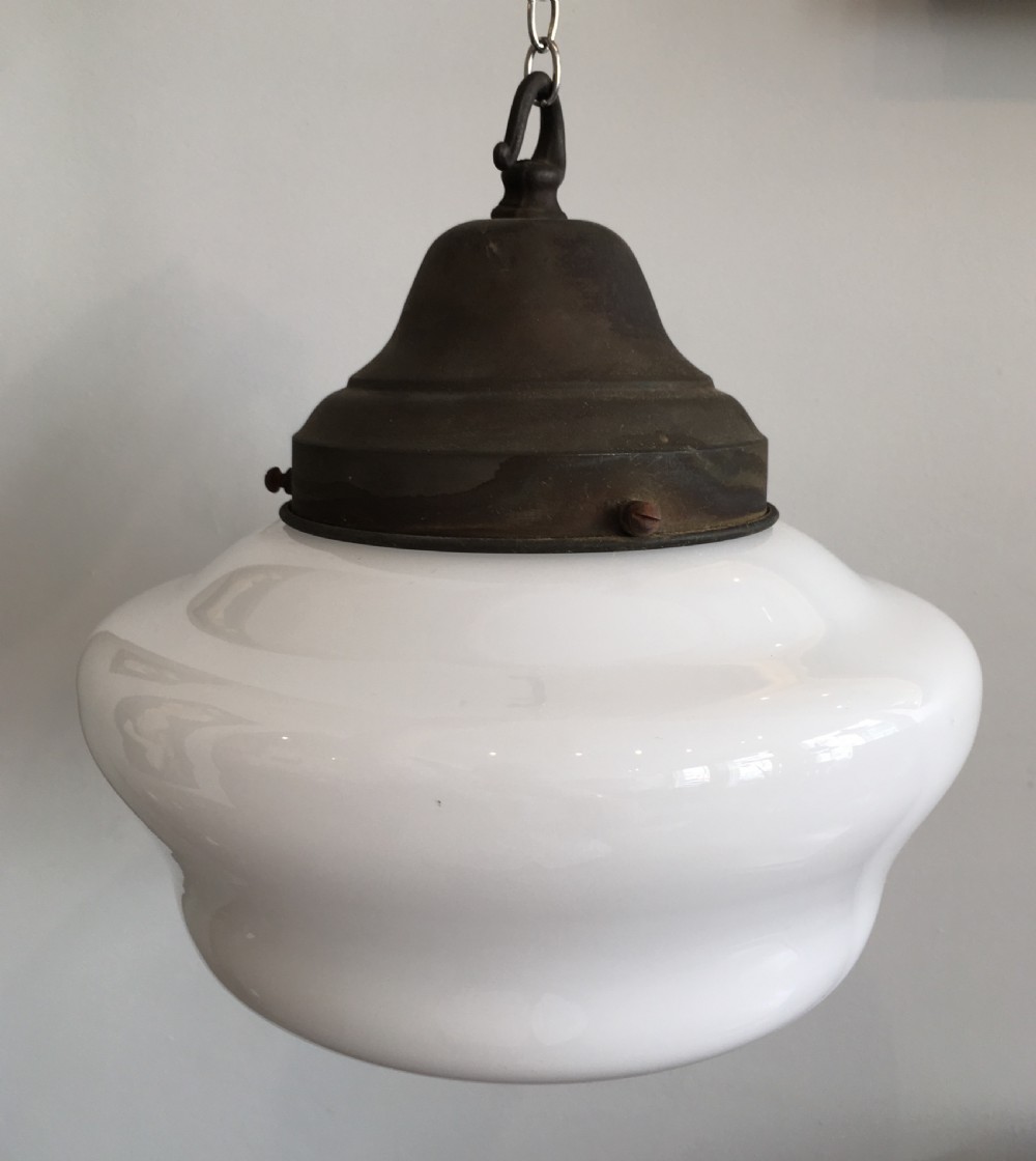 Antique Opaline Glass Pendant Light View VI