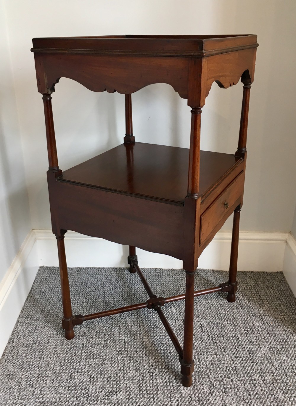 Antique Victorian Mahogany Two Tier Stand  View III
