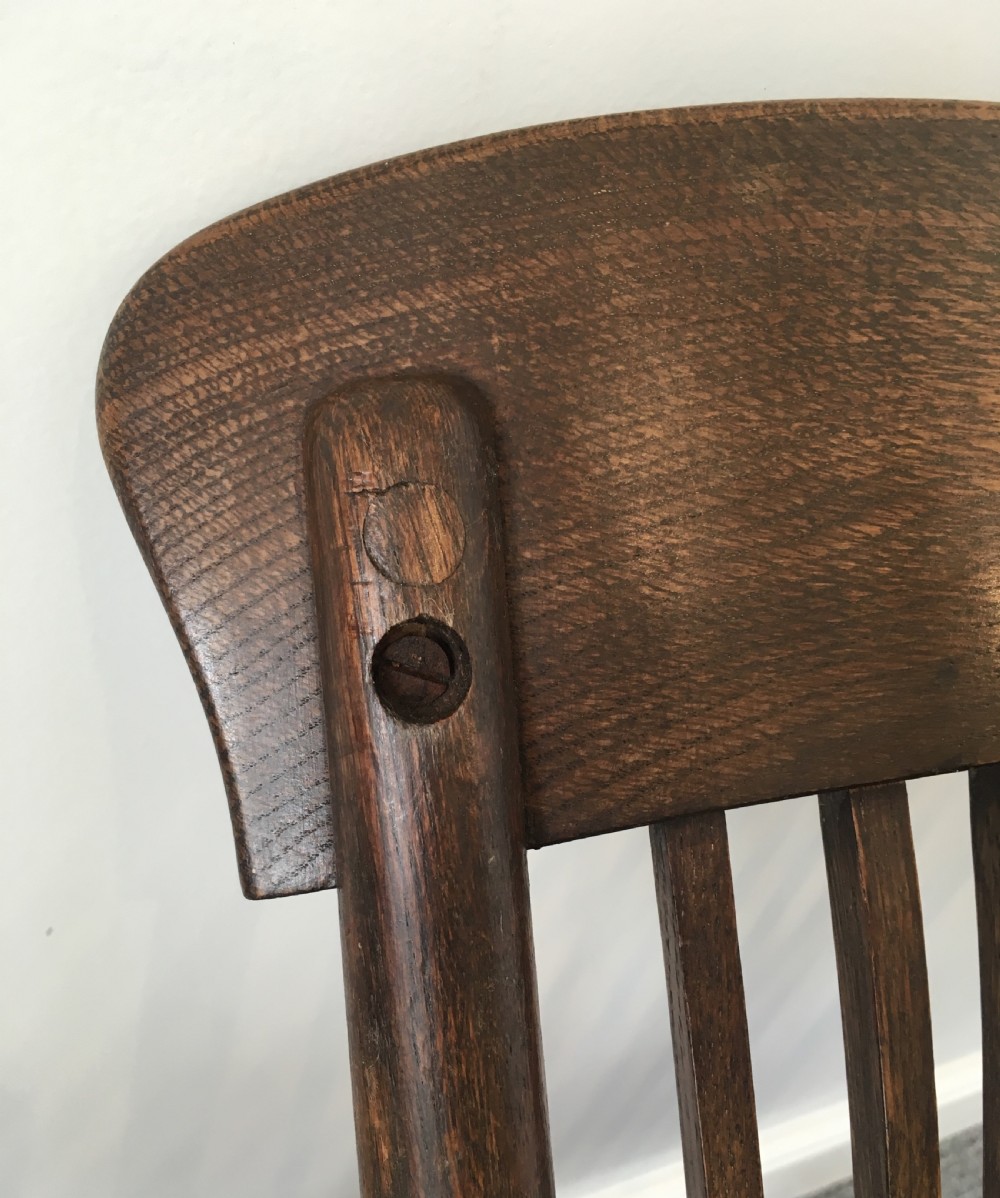 Antique Edwardian Oak Swivel Office Desk Chair View XII