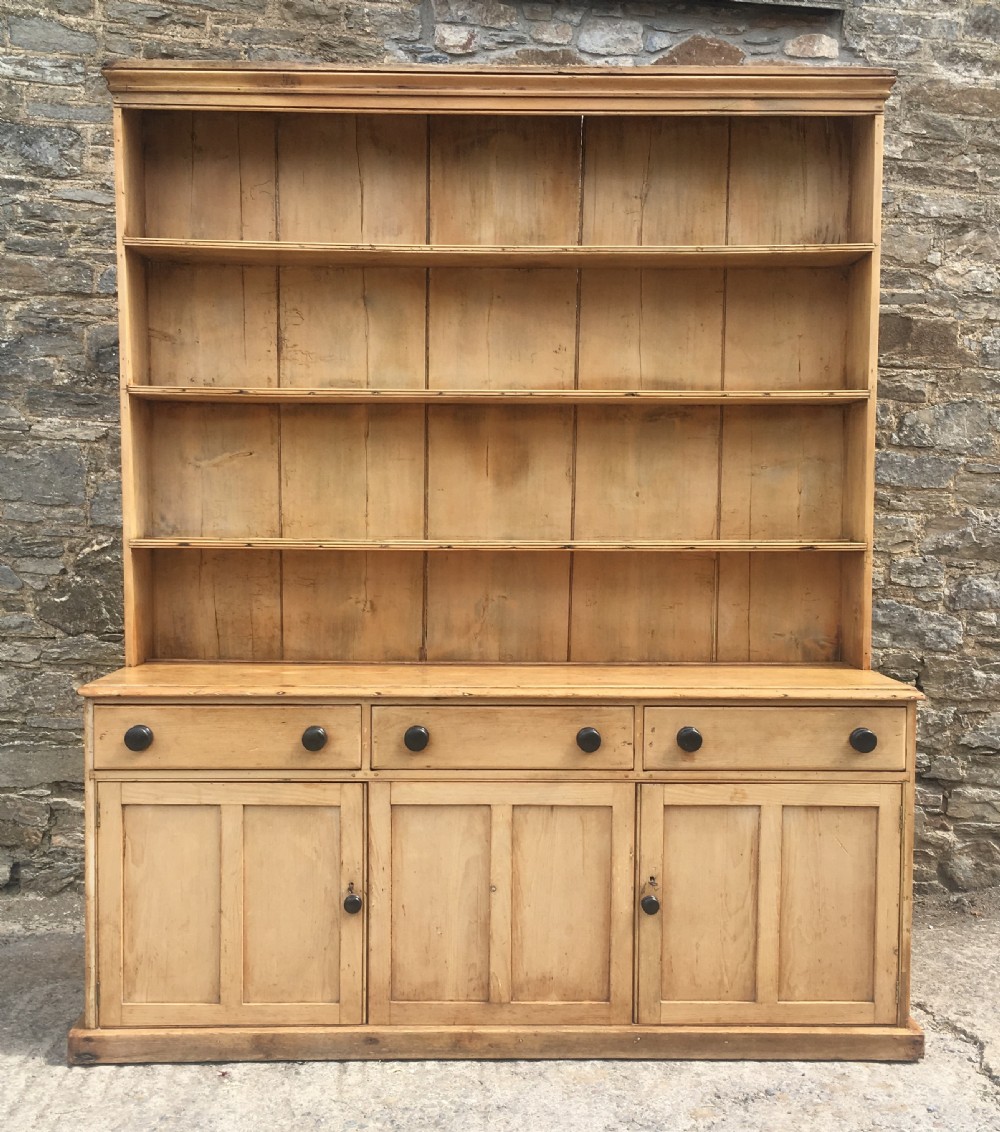 Huge Antique Georgian Stripped Pine Westcountry Dresser