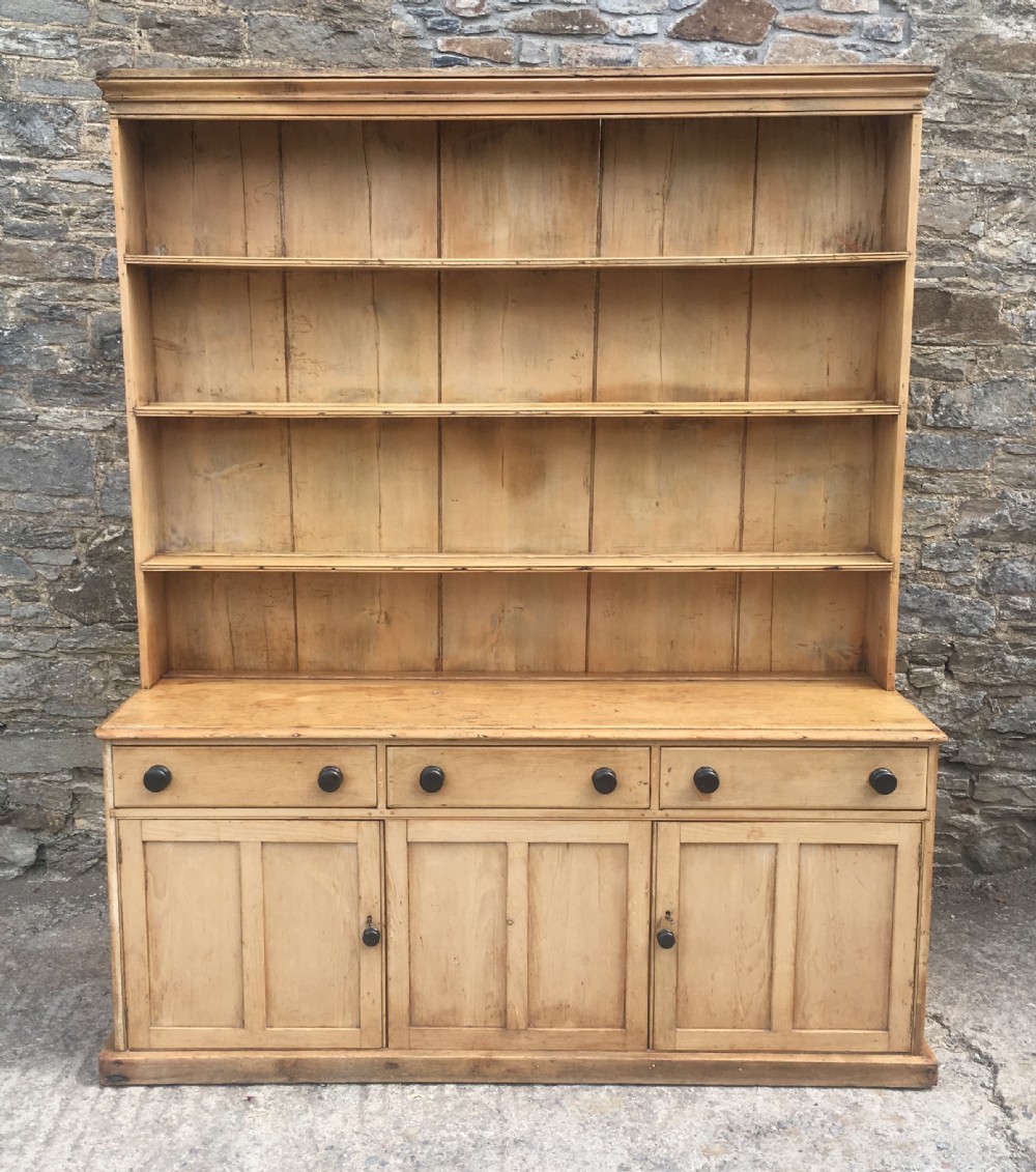 Huge Antique Georgian Stripped Pine Westcountry Dresser View II