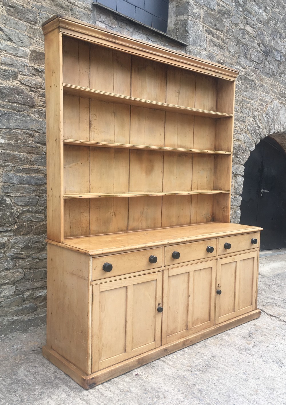 Huge Antique Georgian Stripped Pine Westcountry Dresser View IV