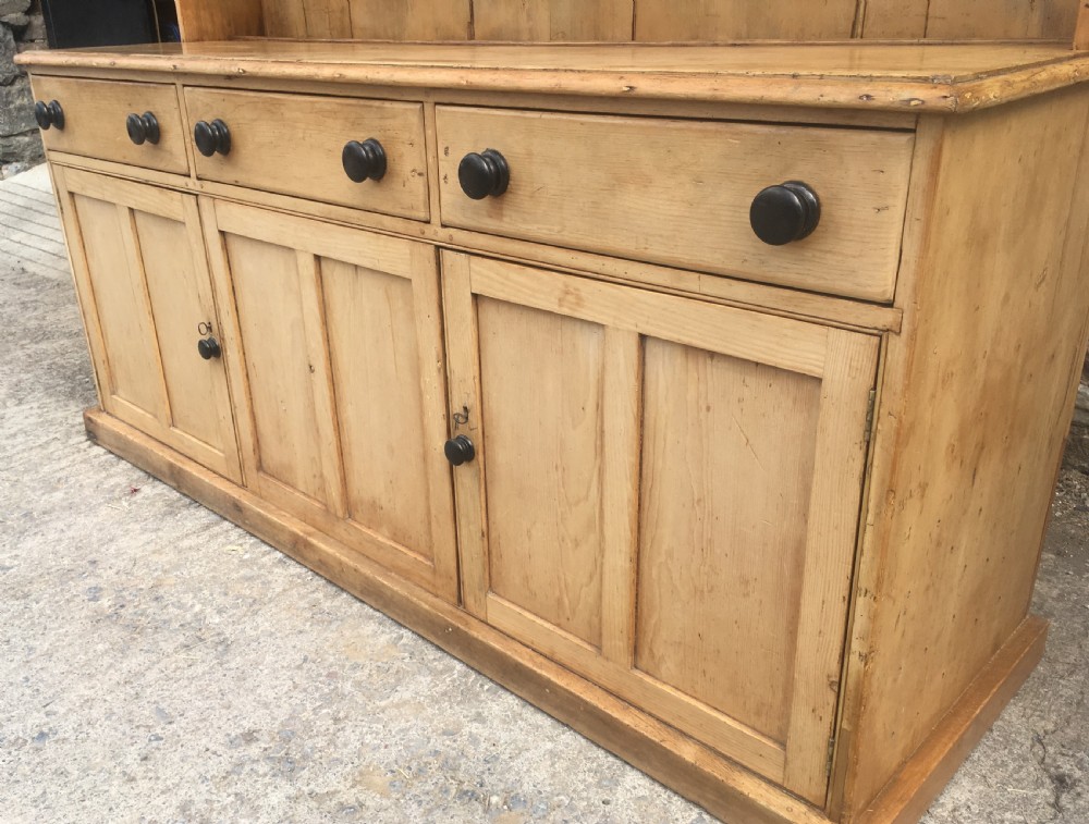 Huge Antique Georgian Stripped Pine Westcountry Dresser View VII