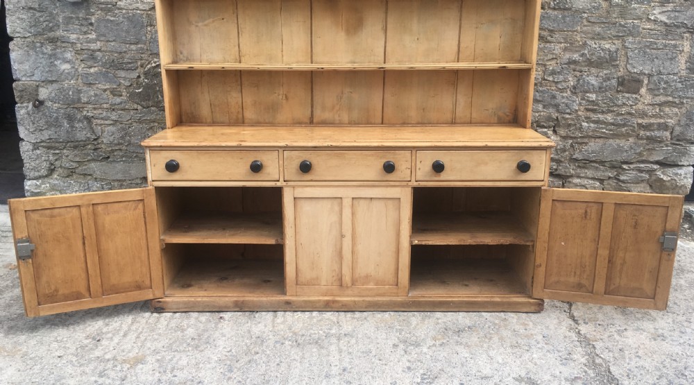 Huge Antique Georgian Stripped Pine Westcountry Dresser View VIII