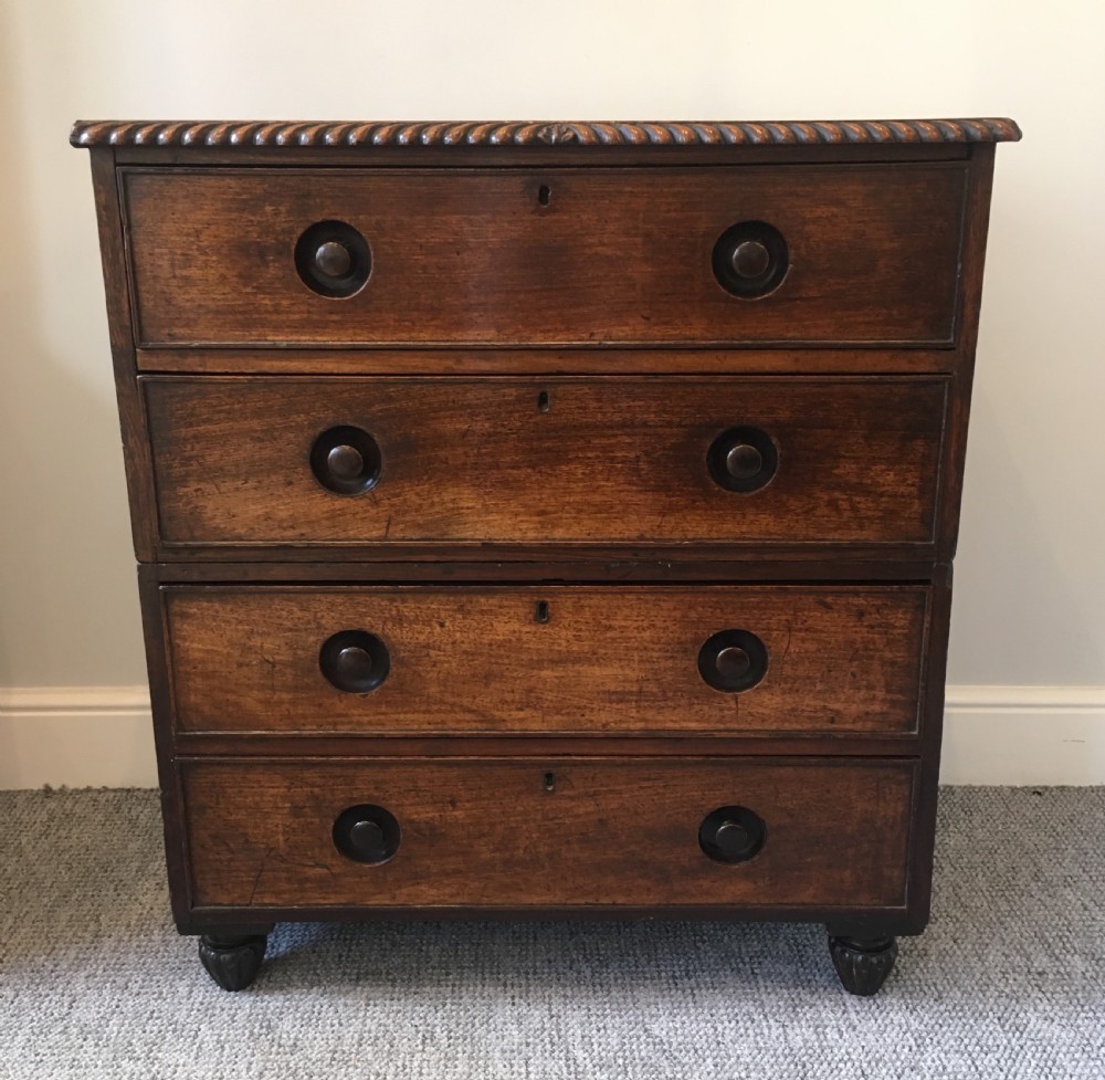 Small Anglo Indian Teak Campaign Chest of Drawers