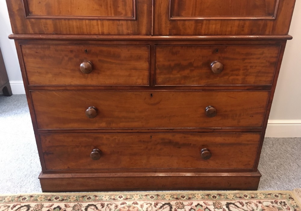 Antique Victorian Mahogany Linen Press Cupboard View VI
