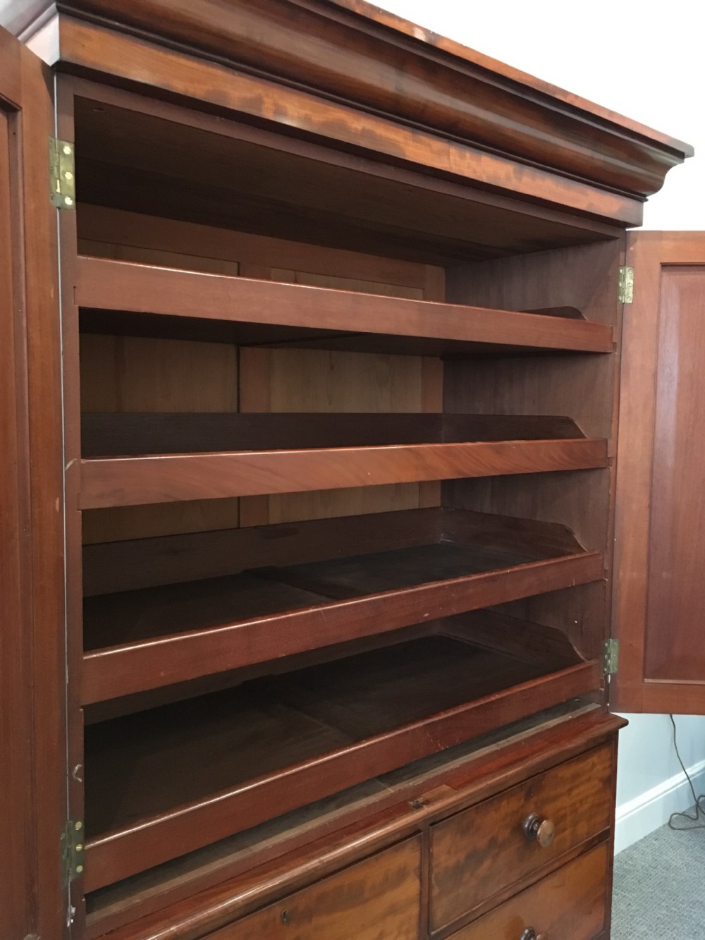 Antique Victorian Mahogany Linen Press Cupboard View X