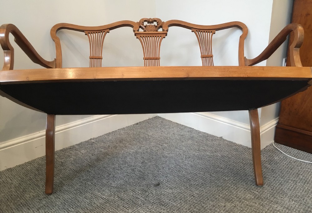 Edwardian Mahogany Two Seat Salon Setee View XI