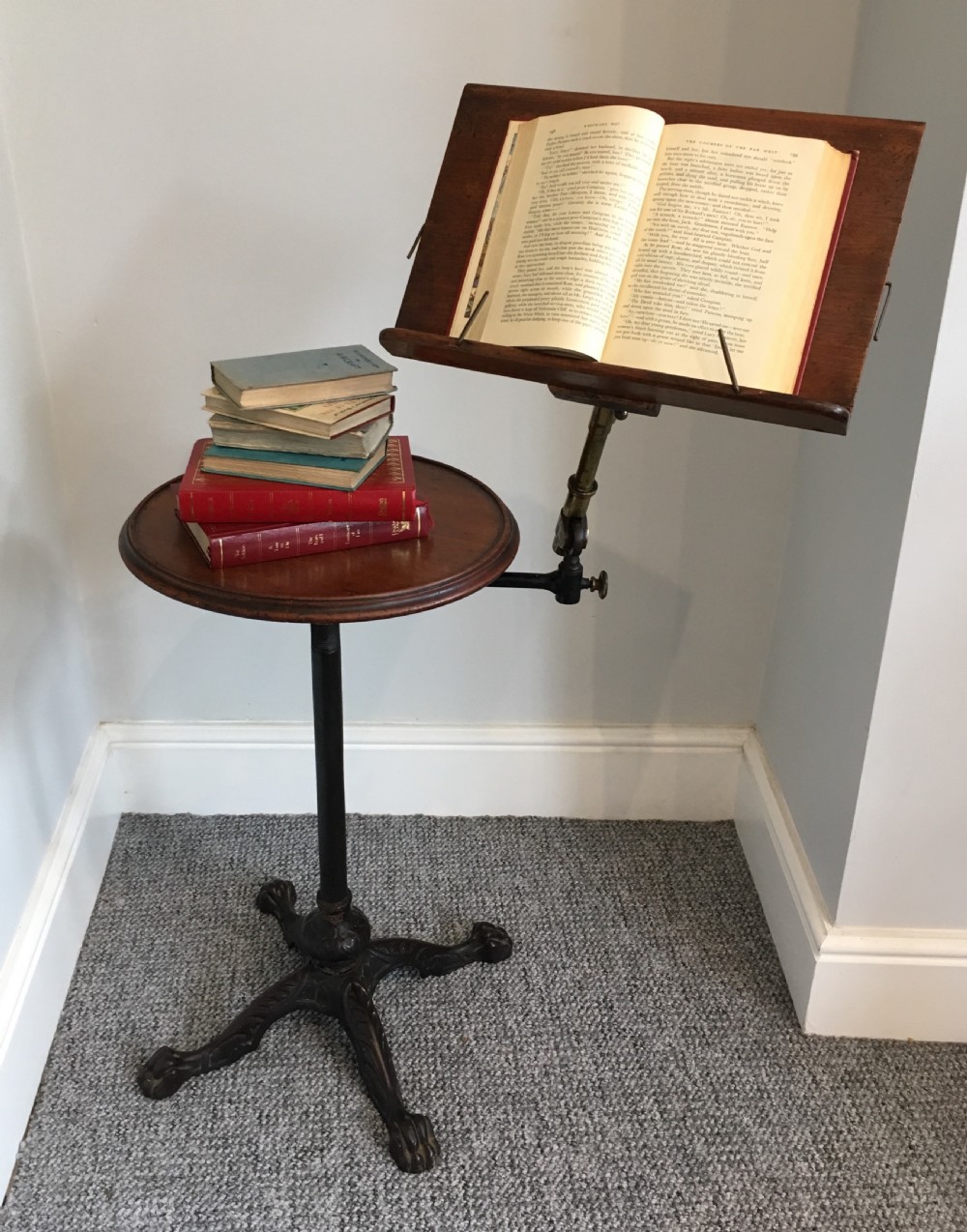 Antique Victorian Adjustable Reading Stand 