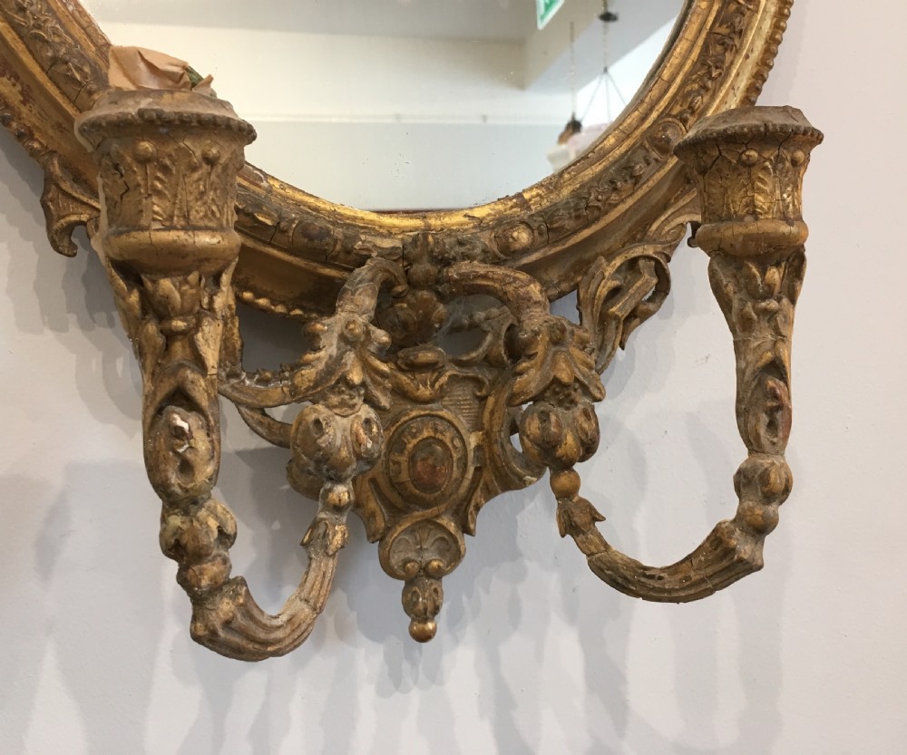 Pair of Antique Victorian Gilt Girandole Wall Mirrors View IV