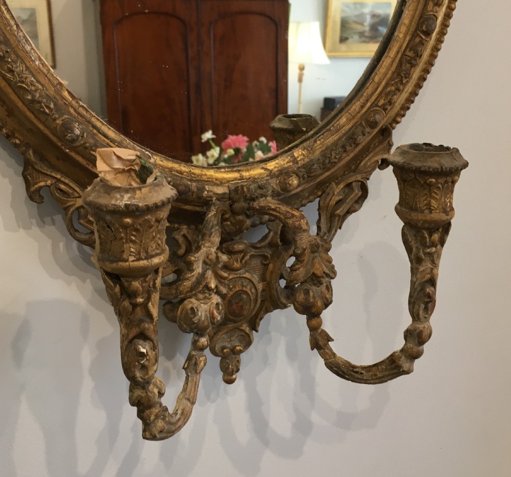 Pair of Antique Victorian Gilt Girandole Wall Mirrors View XV