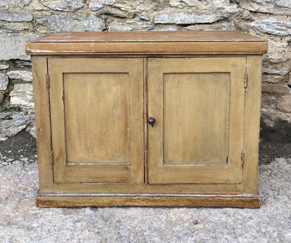 Small Antique 19th Century Painted Pine Cupboard