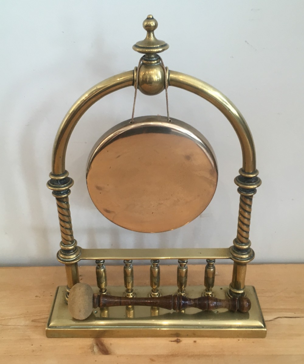 Antique Brass Tabletop Dinner Gong 