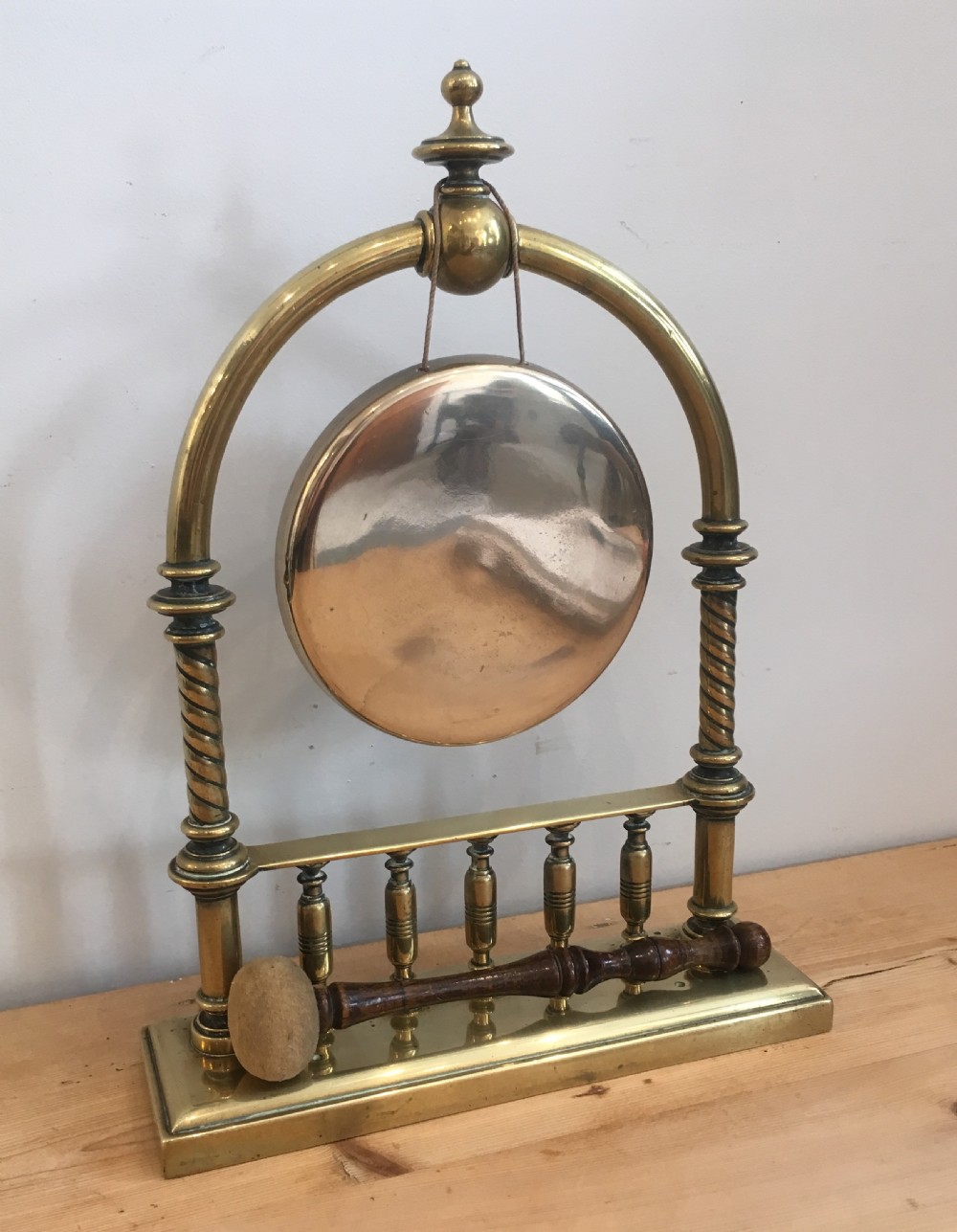 Antique Brass Tabletop Dinner Gong  View II