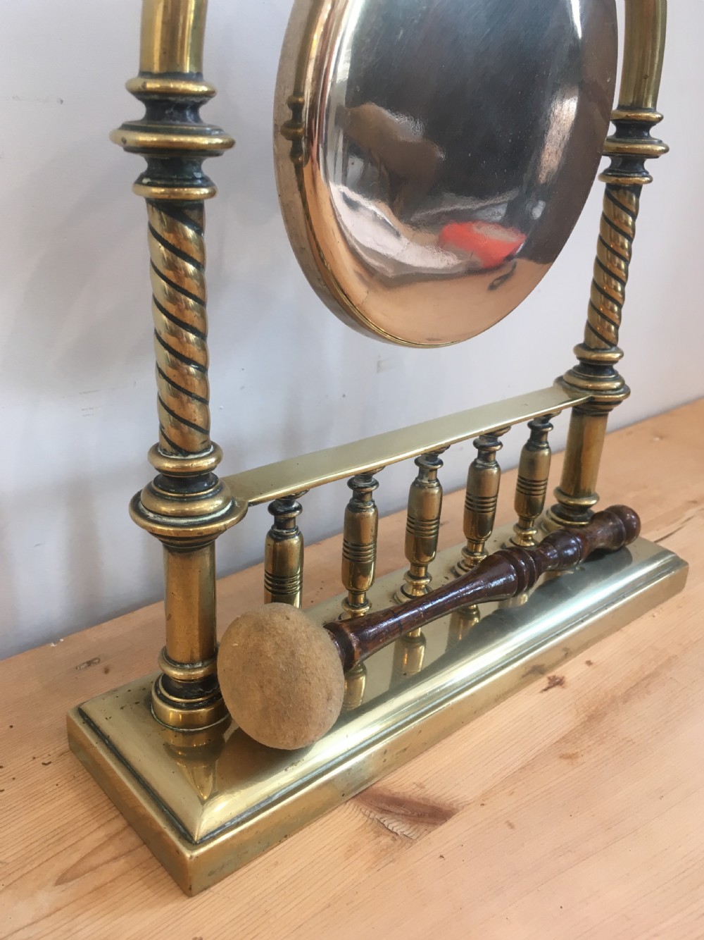 Antique Brass Tabletop Dinner Gong  View III