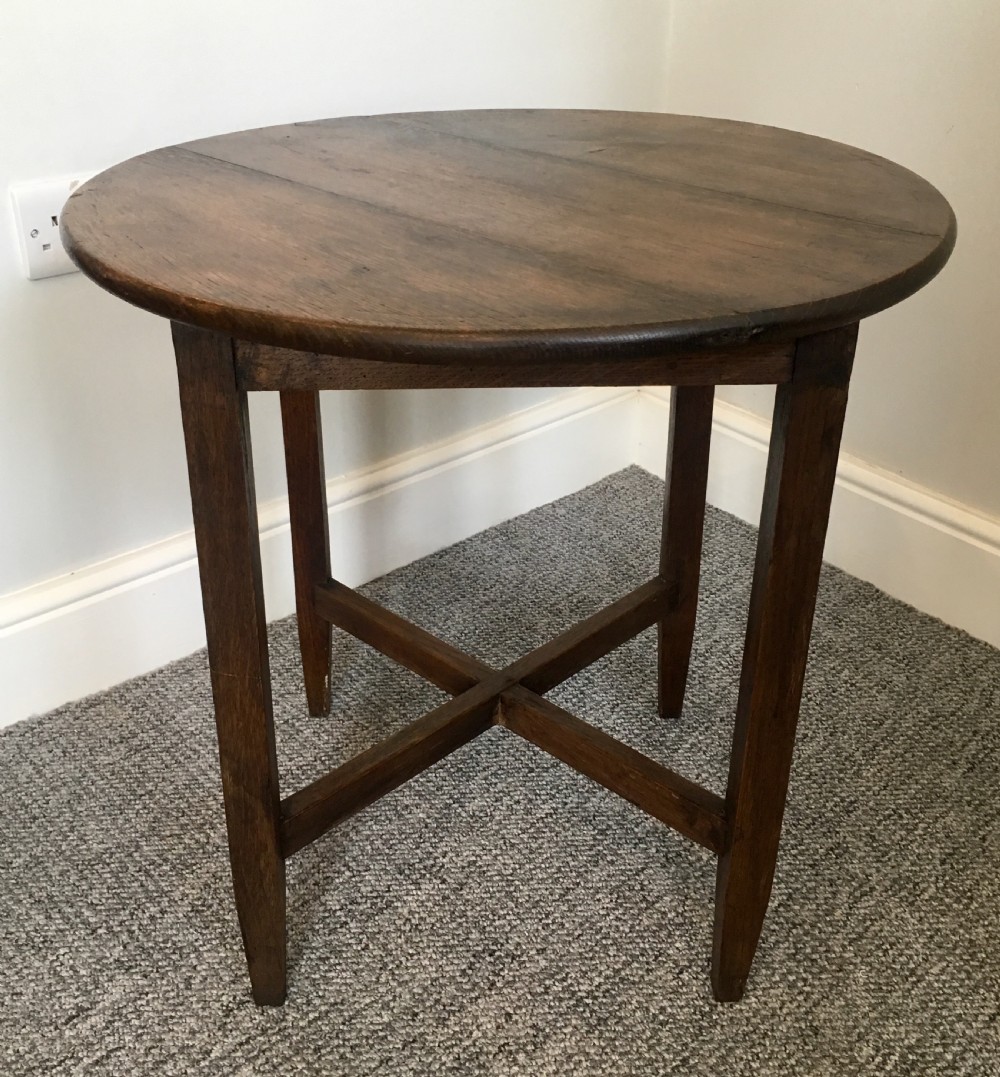 Antique Country Oak Circular Side Table View II
