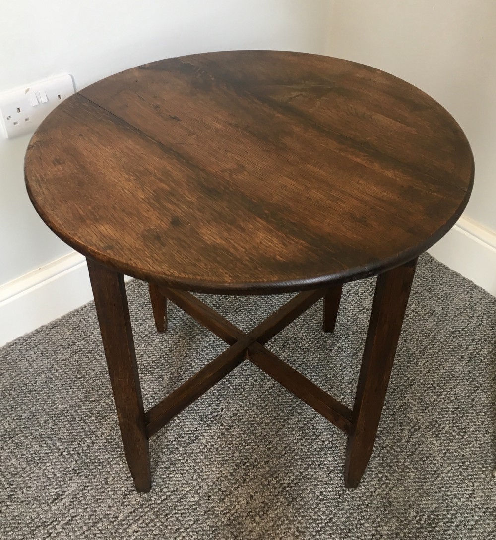 Antique Country Oak Circular Side Table View III