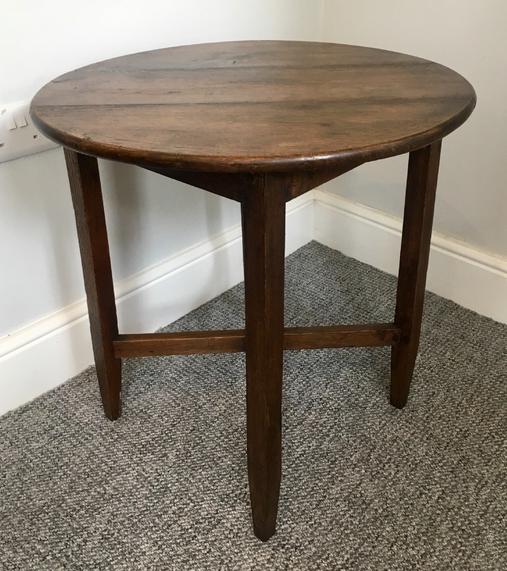 Antique Country Oak Circular Side Table View IV