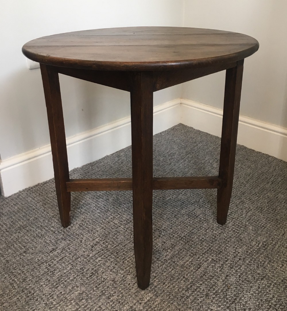 Antique Country Oak Circular Side Table View VI
