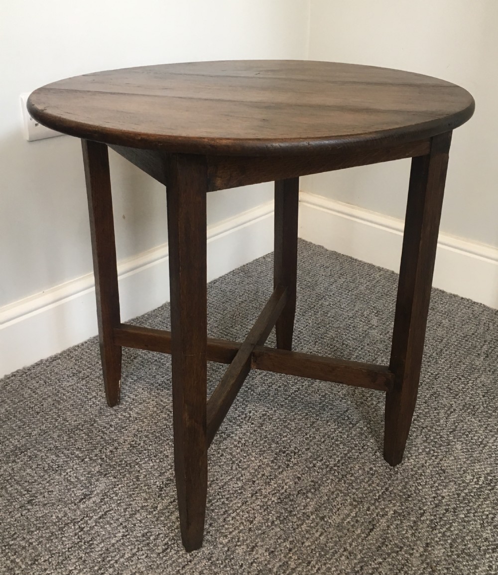 Antique Country Oak Circular Side Table View VII