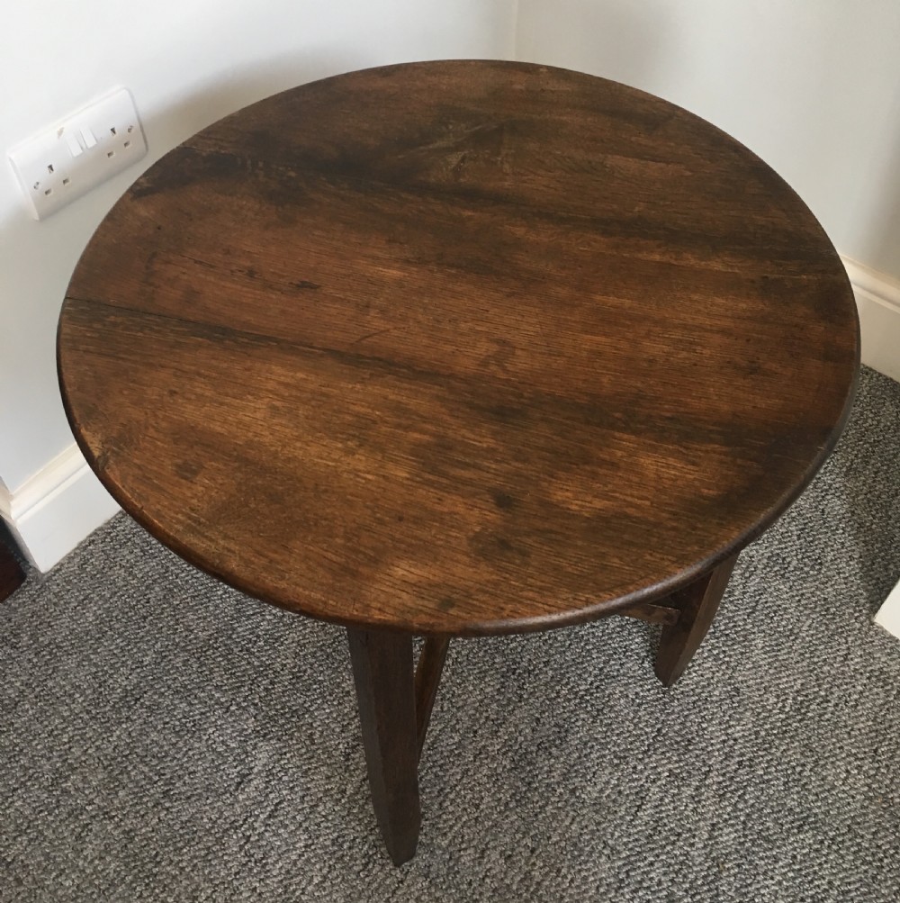 Antique Country Oak Circular Side Table View VIII