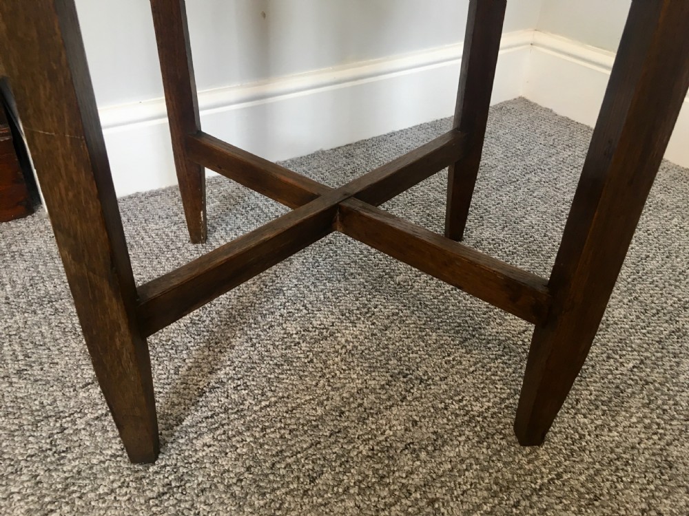 Antique Country Oak Circular Side Table View X