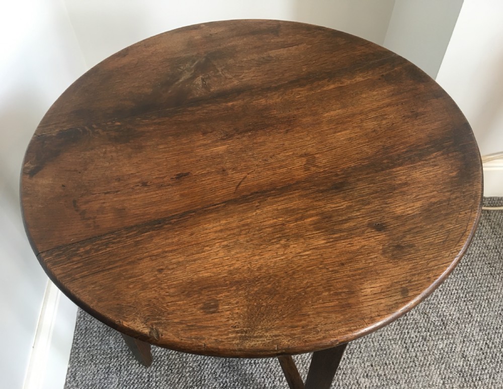 Antique Country Oak Circular Side Table View XI