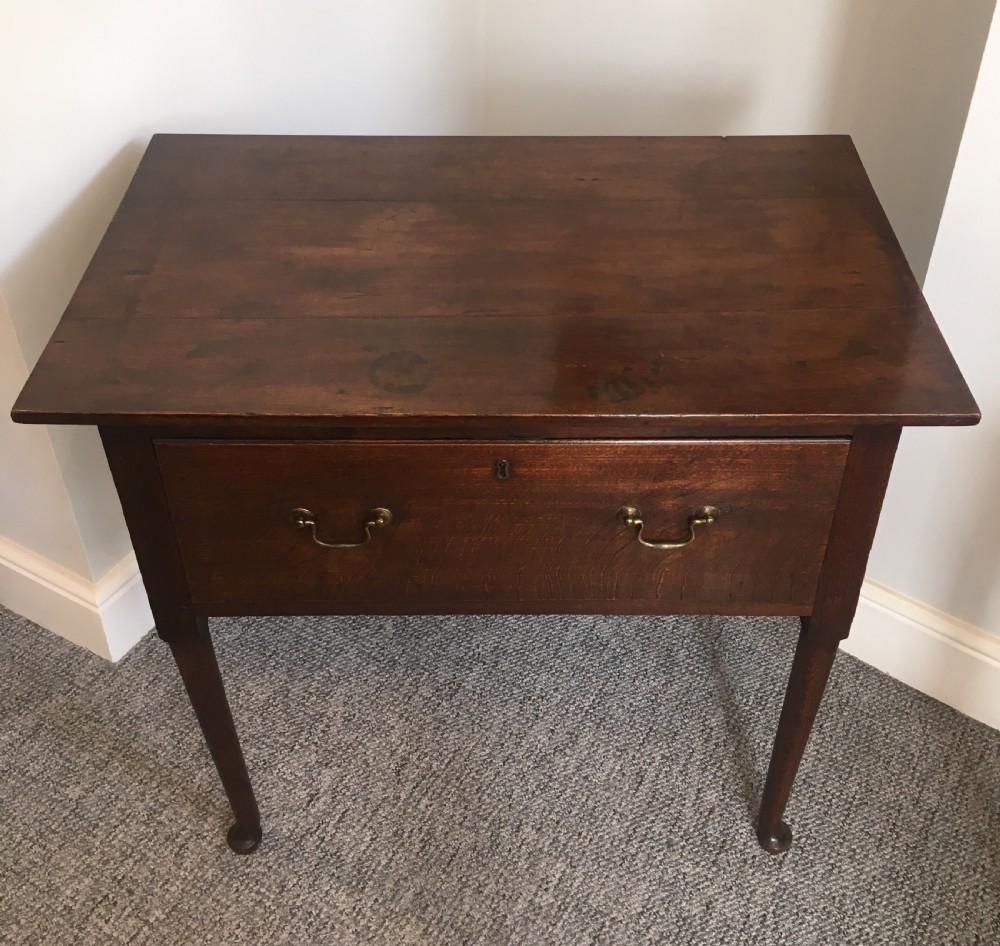 18th Century Georgian Oak Side Table on Pad Feet View II