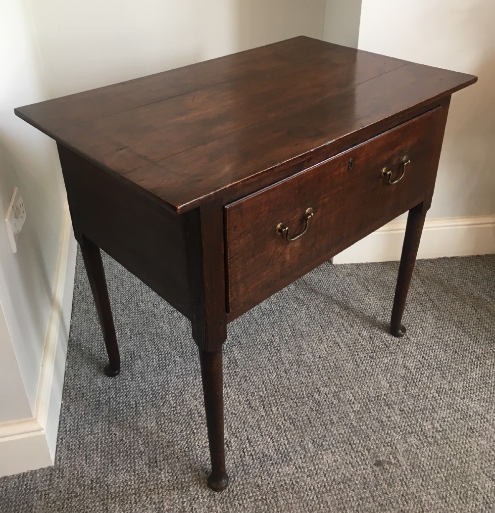 18th Century Georgian Oak Side Table on Pad Feet View V