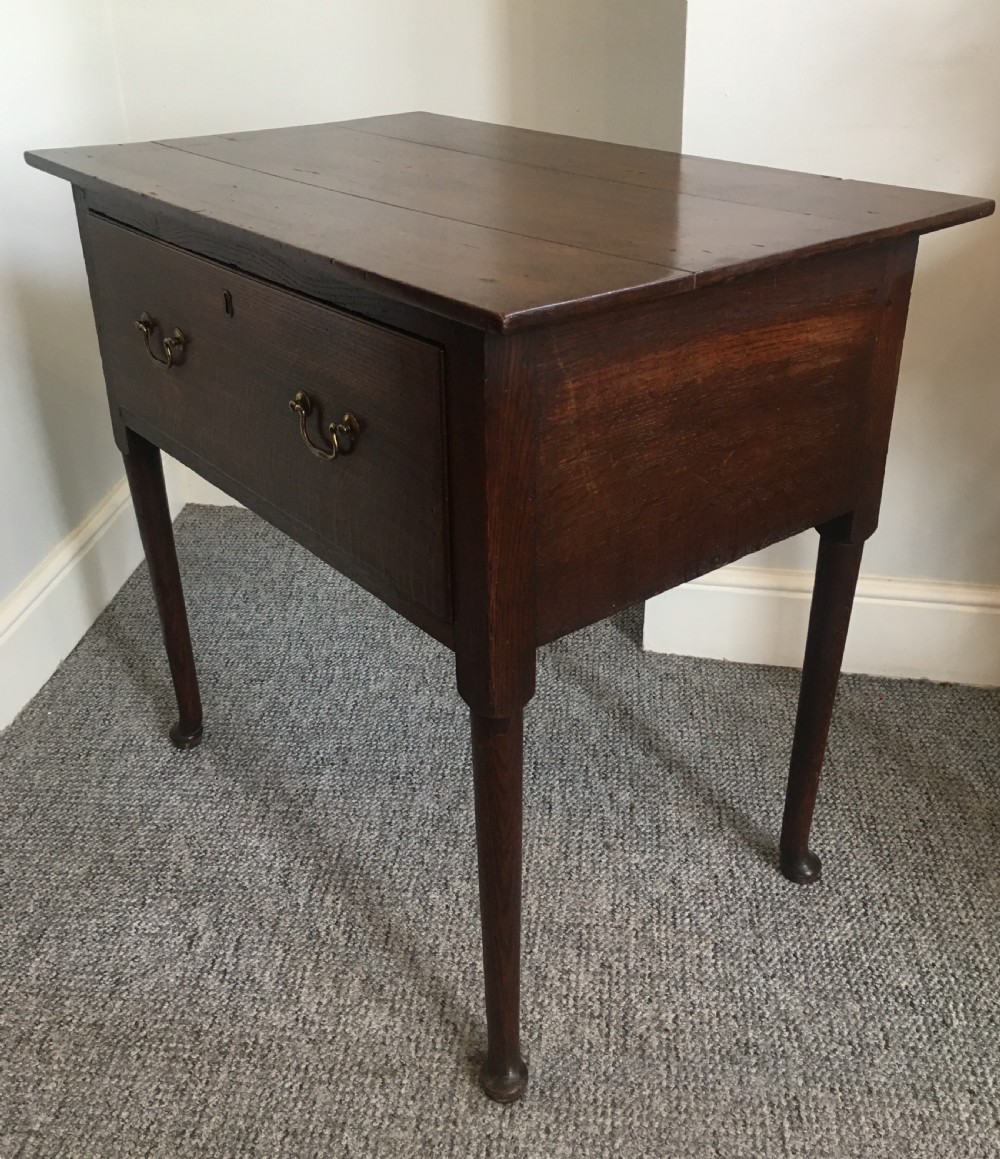 18th Century Georgian Oak Side Table on Pad Feet View VI