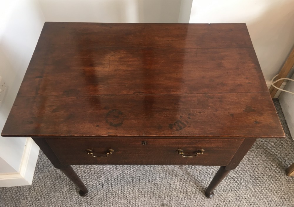18th Century Georgian Oak Side Table on Pad Feet View X
