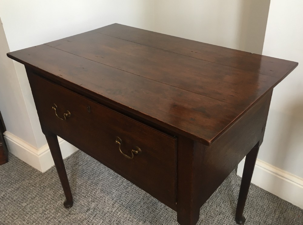 18th Century Georgian Oak Side Table on Pad Feet View XII