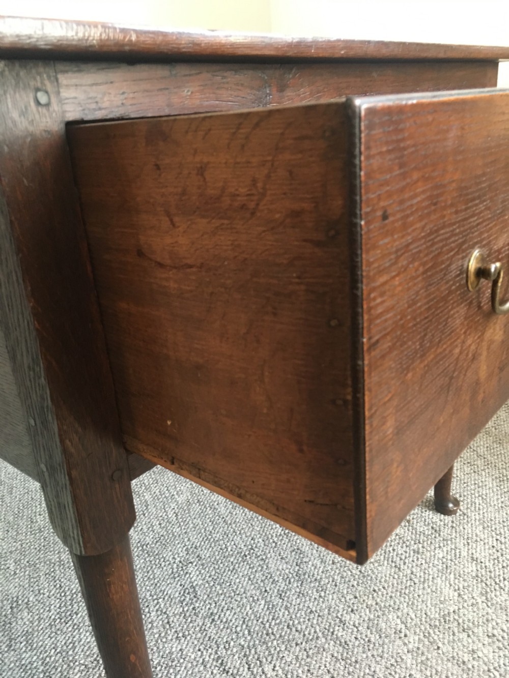 18th Century Georgian Oak Side Table on Pad Feet View XIV