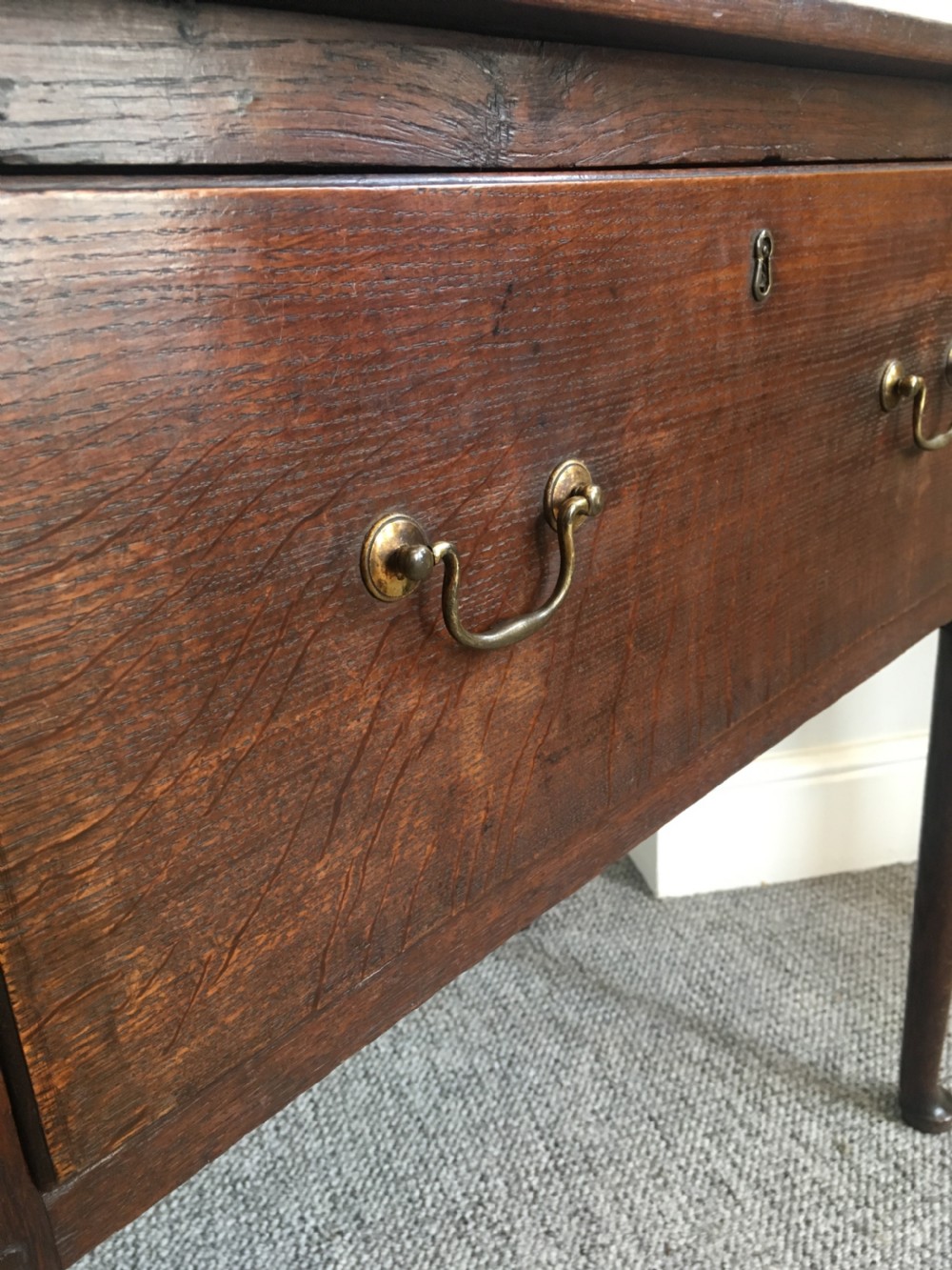 18th Century Georgian Oak Side Table on Pad Feet View XV