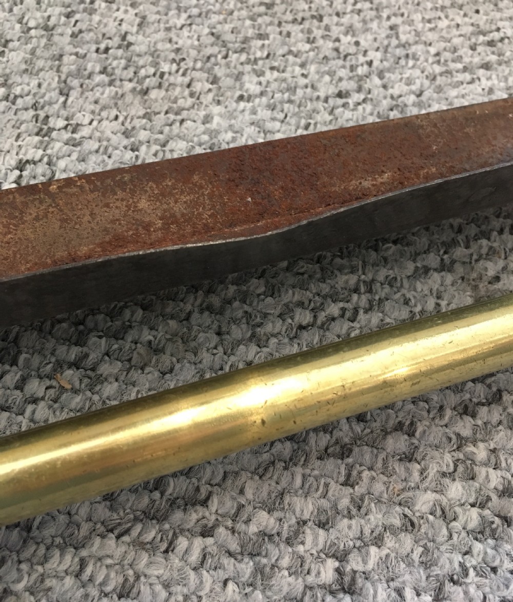 Antique Iron and Brass Extending Fire Fender with Greyhound Mounts View XII