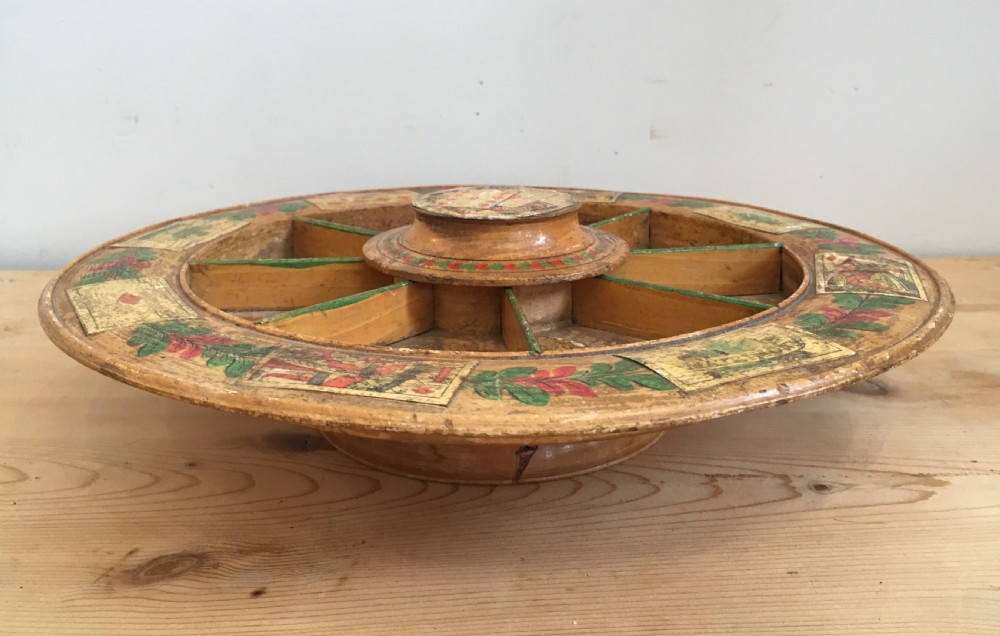 Antique Regency Pope Joan Card Game Wheel View II