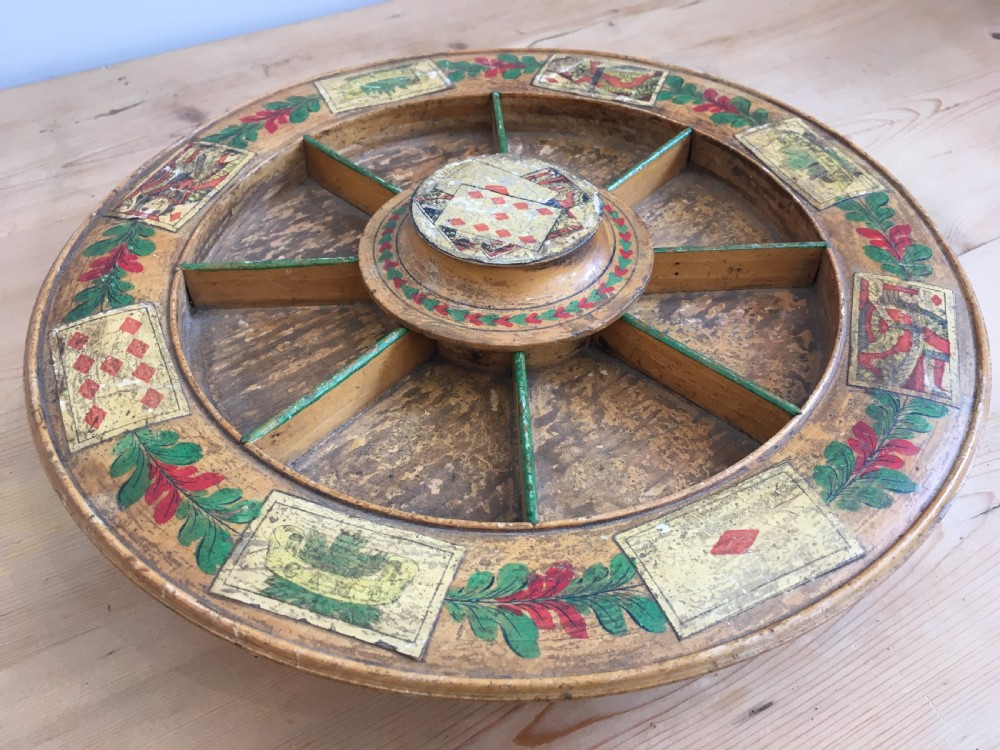 Antique Regency Pope Joan Card Game Wheel View V