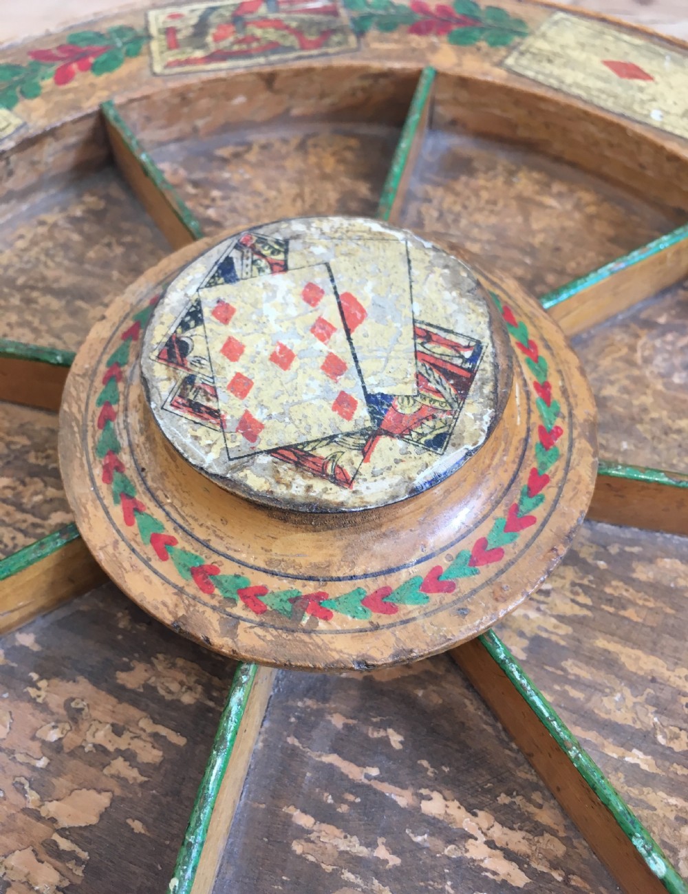 Antique Regency Pope Joan Card Game Wheel View VII