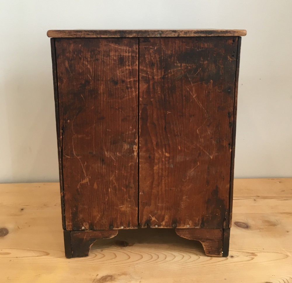 Antique Victorian Apprentice Made Miniature Mahogany Chest of Drawers View V