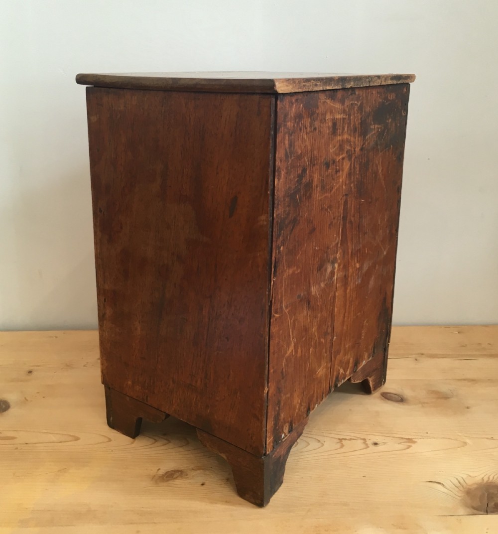 Antique Victorian Apprentice Made Miniature Mahogany Chest of Drawers View VI