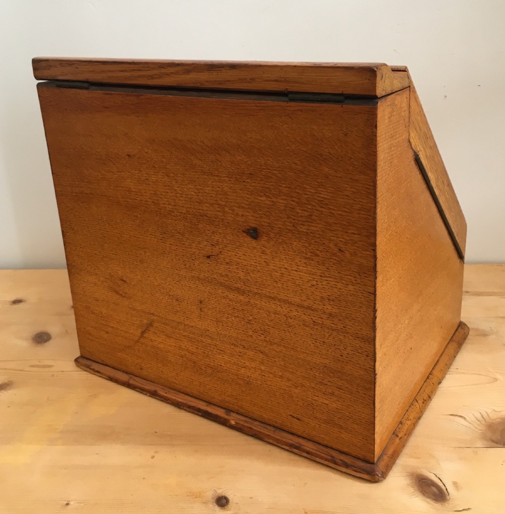 Antique Edwardian Oak Desktop Stationery Cabinet  View IV