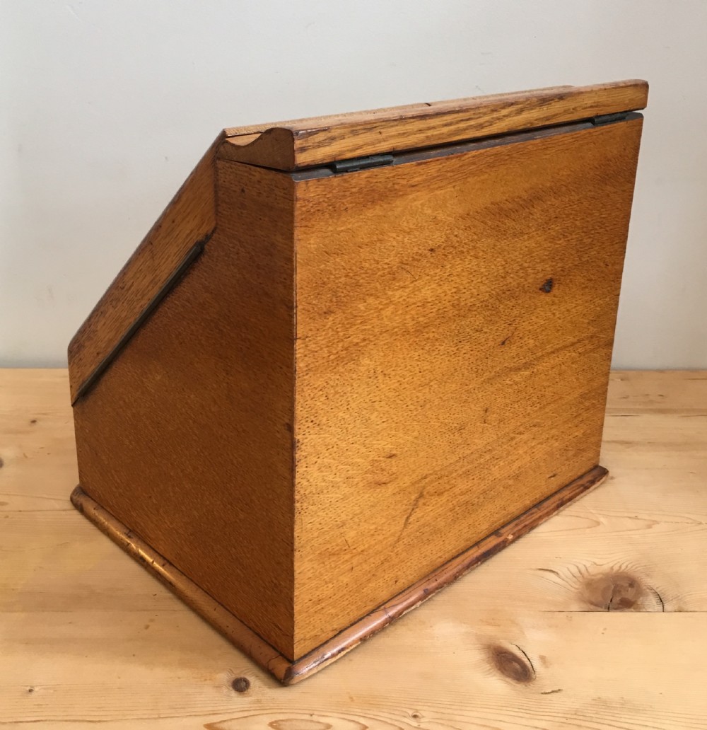 Antique Edwardian Oak Desktop Stationery Cabinet  View V